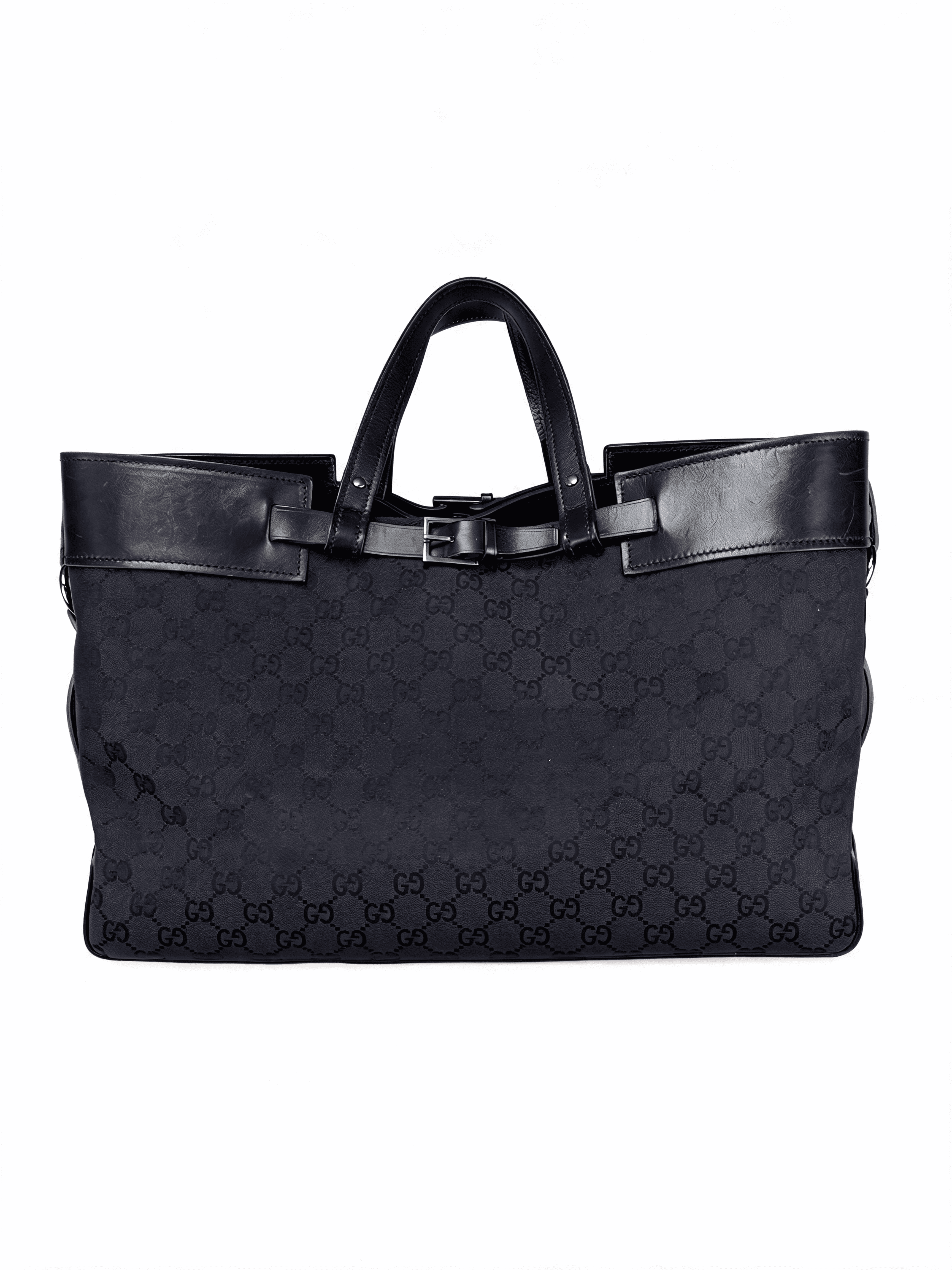 GG Canvas Large Belted Tote Bag Black
