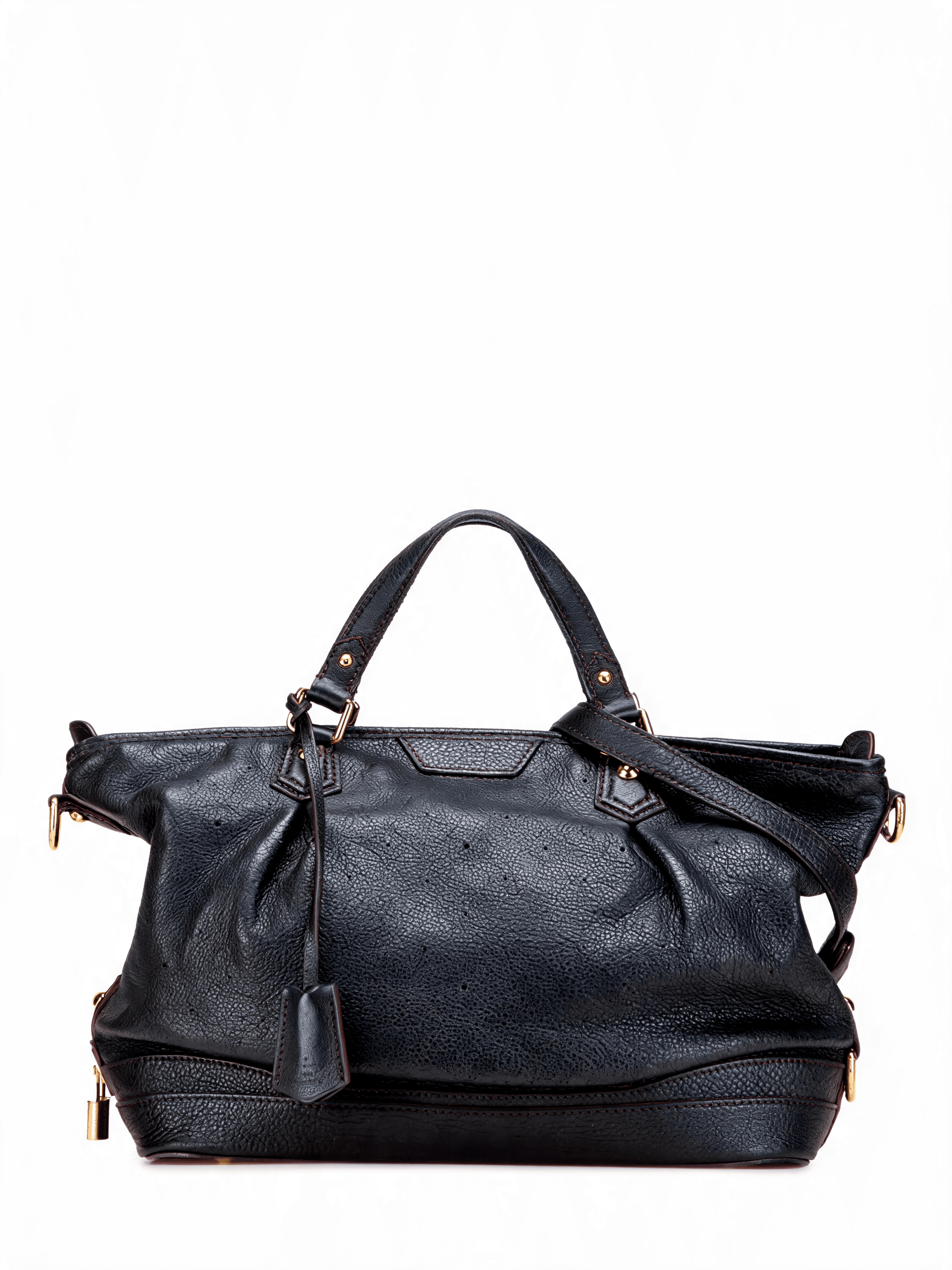 Mahina Leather XL Shoulder Tote Bag Navy