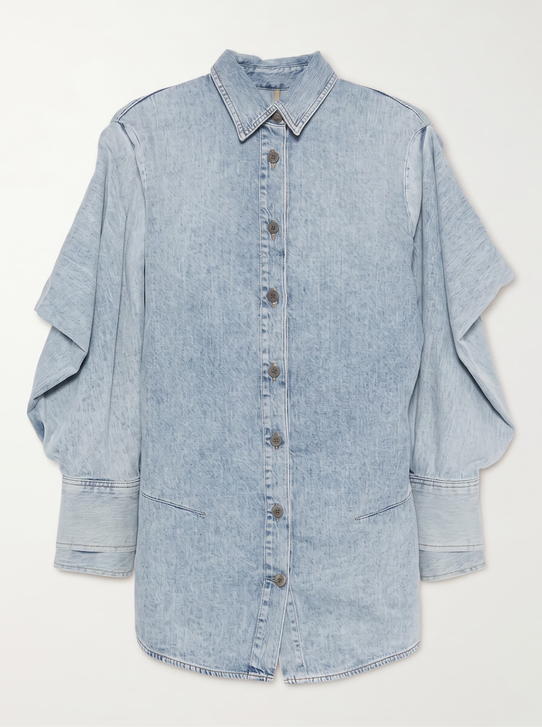 The Attico Draped Denim Midi Dress
